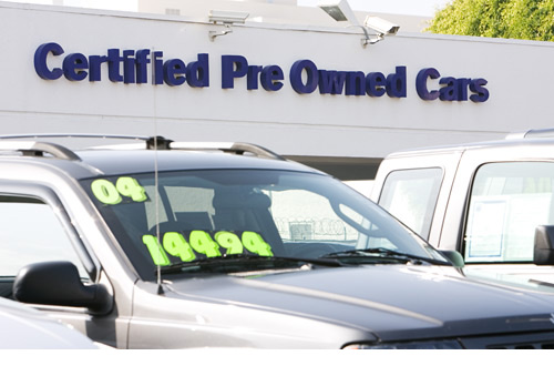 Pre-owned car lot